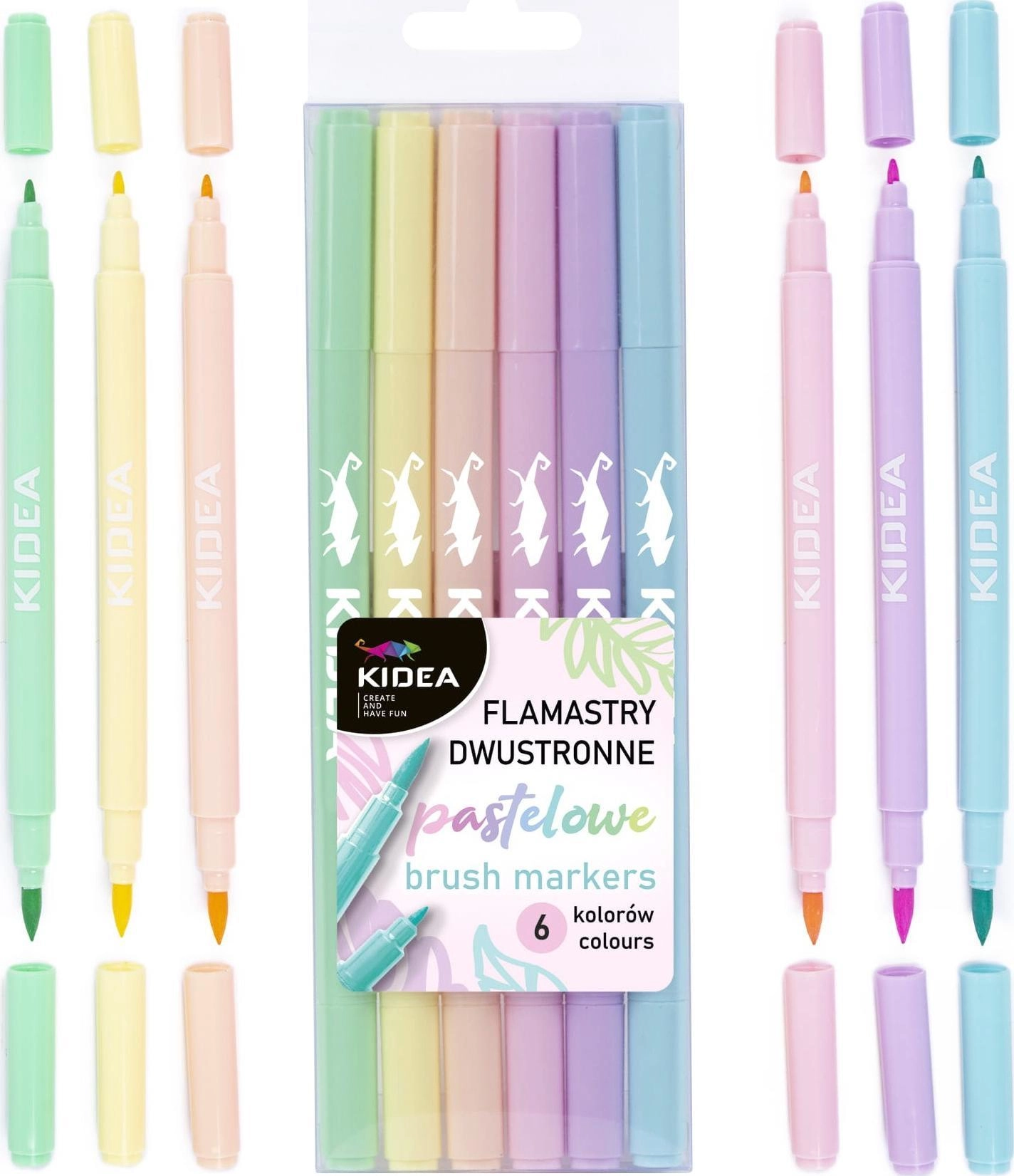 Derform Double-sided pastel markers 6 colors