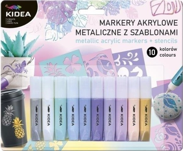 Acrylic metallic markers 10 colors KIDEA