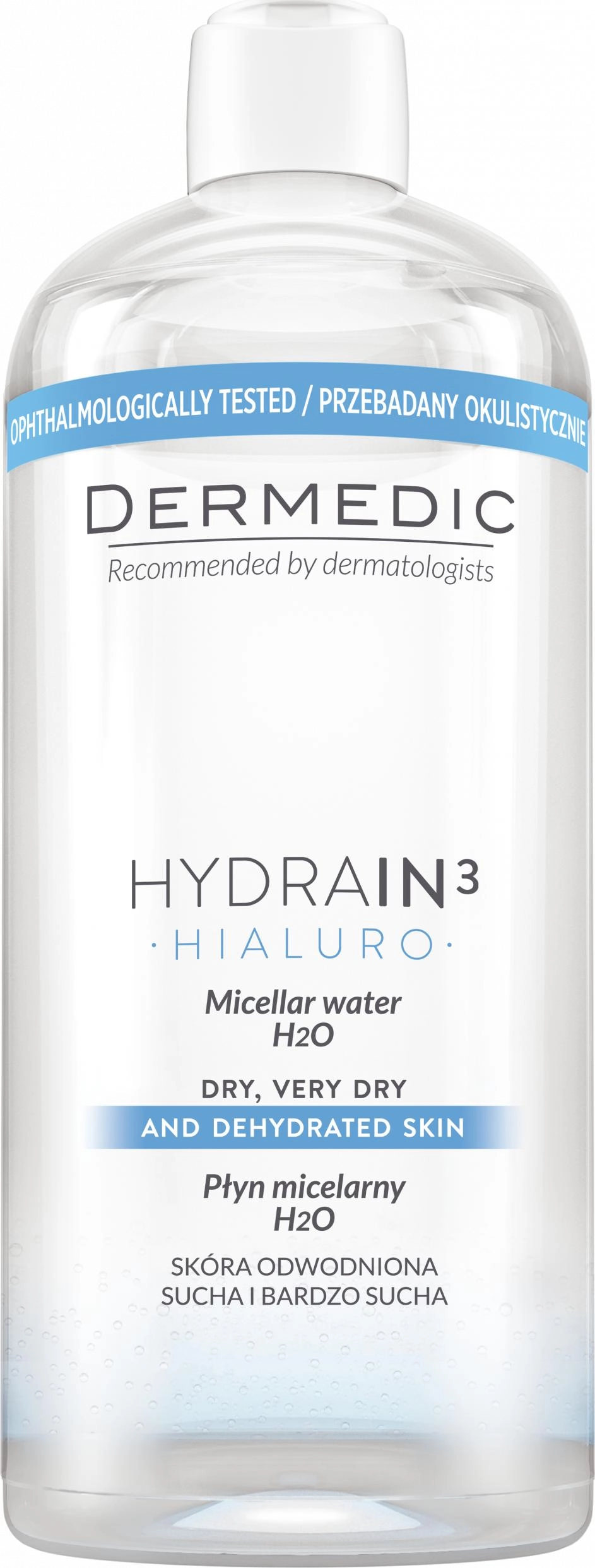 DERMEDIC_Hydrain3 Hialuro H2O micellar fluid for