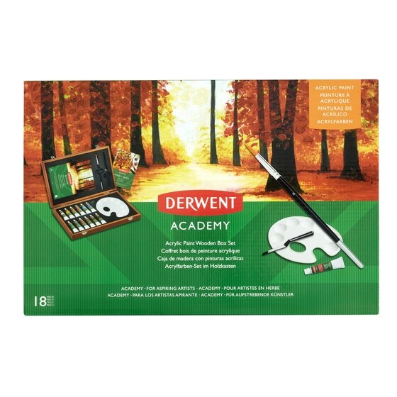 Derwent Academy Acrylic Wooden Box Akrila