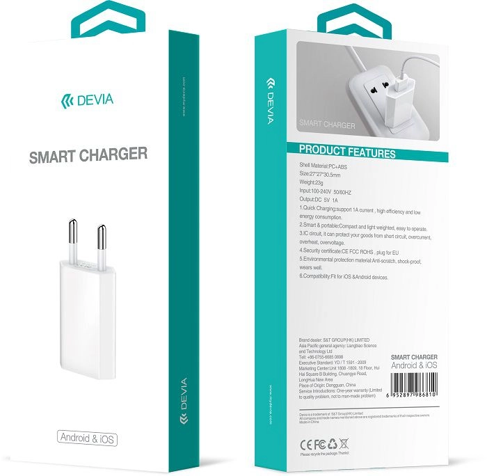 Adapteris Devia Universal Smart Charger (EU