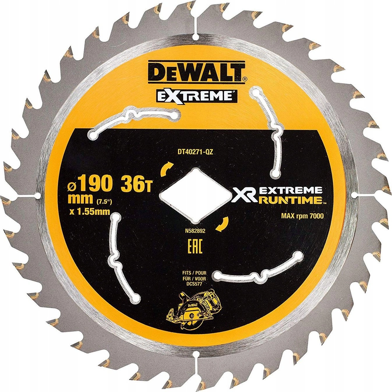 Dewalt tarcza pilarska do dcs577 190x36t