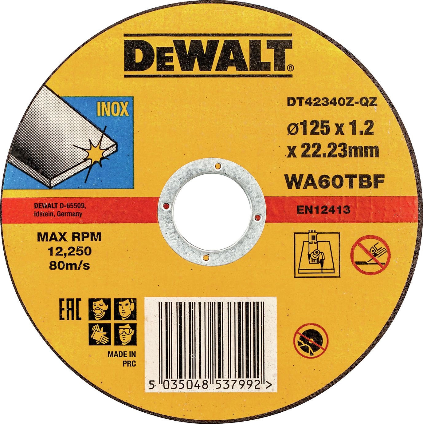 Dewalt Stainless steel cutting disc 125x1
