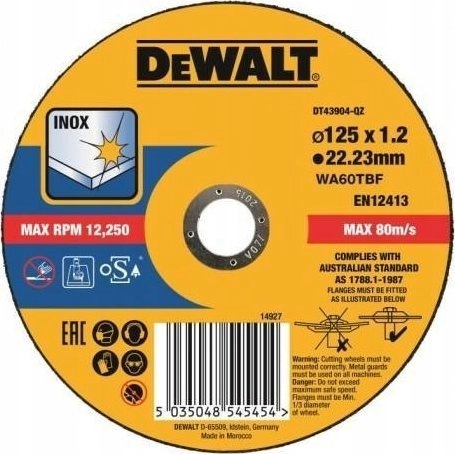 Dewalt DEWALT TARCZA METAL 125x1 2mm
