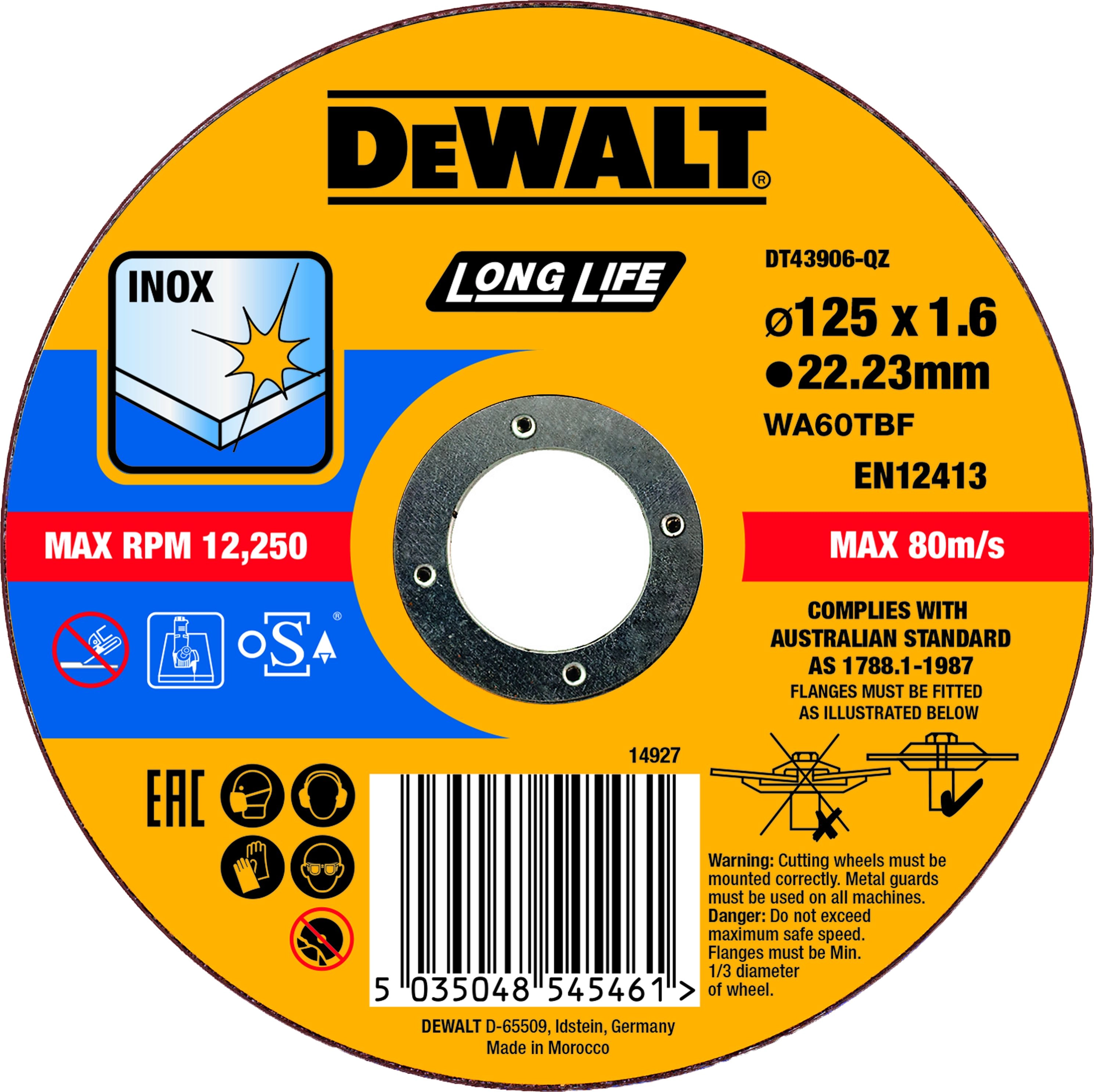 Dewalt shield metal 125x1.6mm (DT43906-QZ)