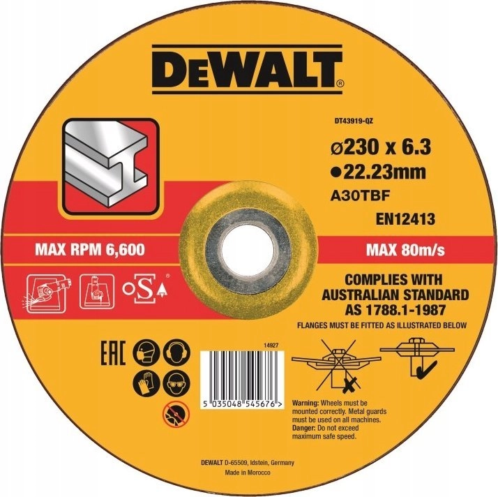 Dewalt Steel cutting disc 230mm x
