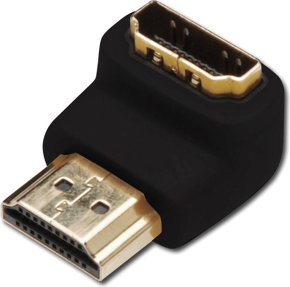 DIGITUS HDMI adapter  90° angled  black-gold