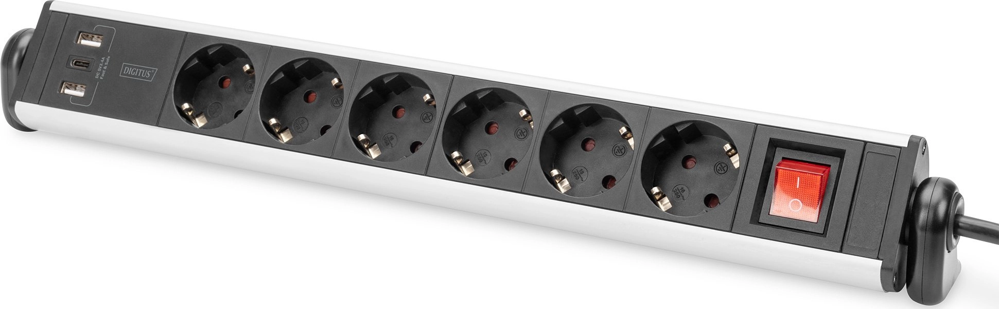 Digitus  Office Power Strip  DA-70624  Sidabrinis/Juodas