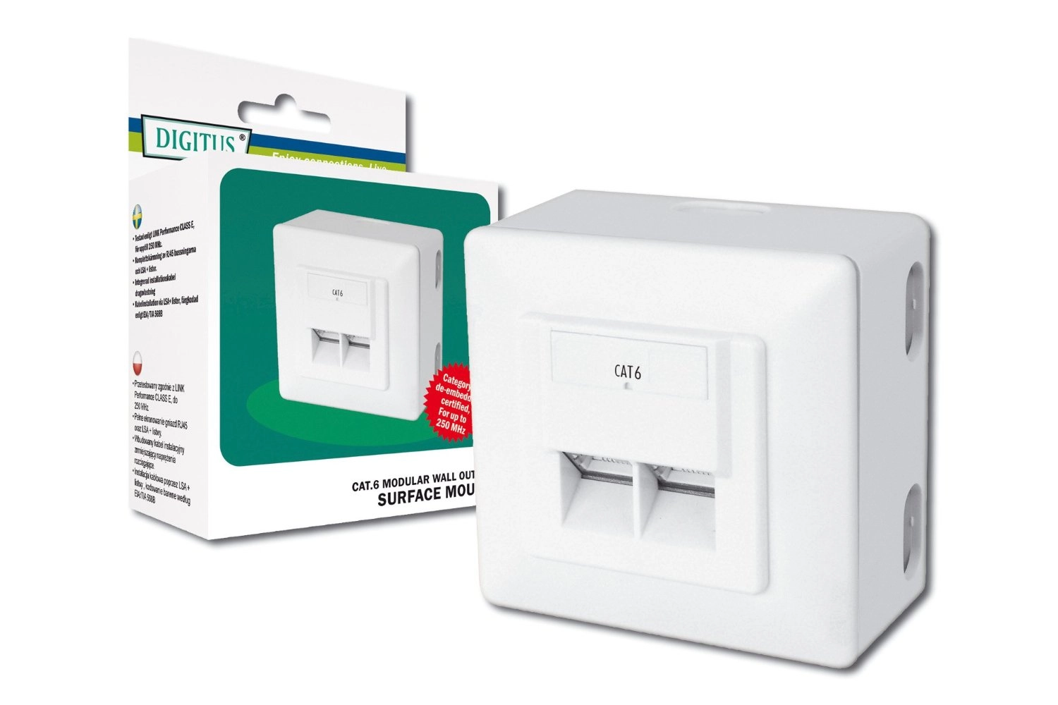DIGITUS surface-mounted box Cat6 2xRJ45 shielded