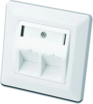 DIGITUS FACEPLATE FOR KEYSTONE/JACKS 2X RJ45