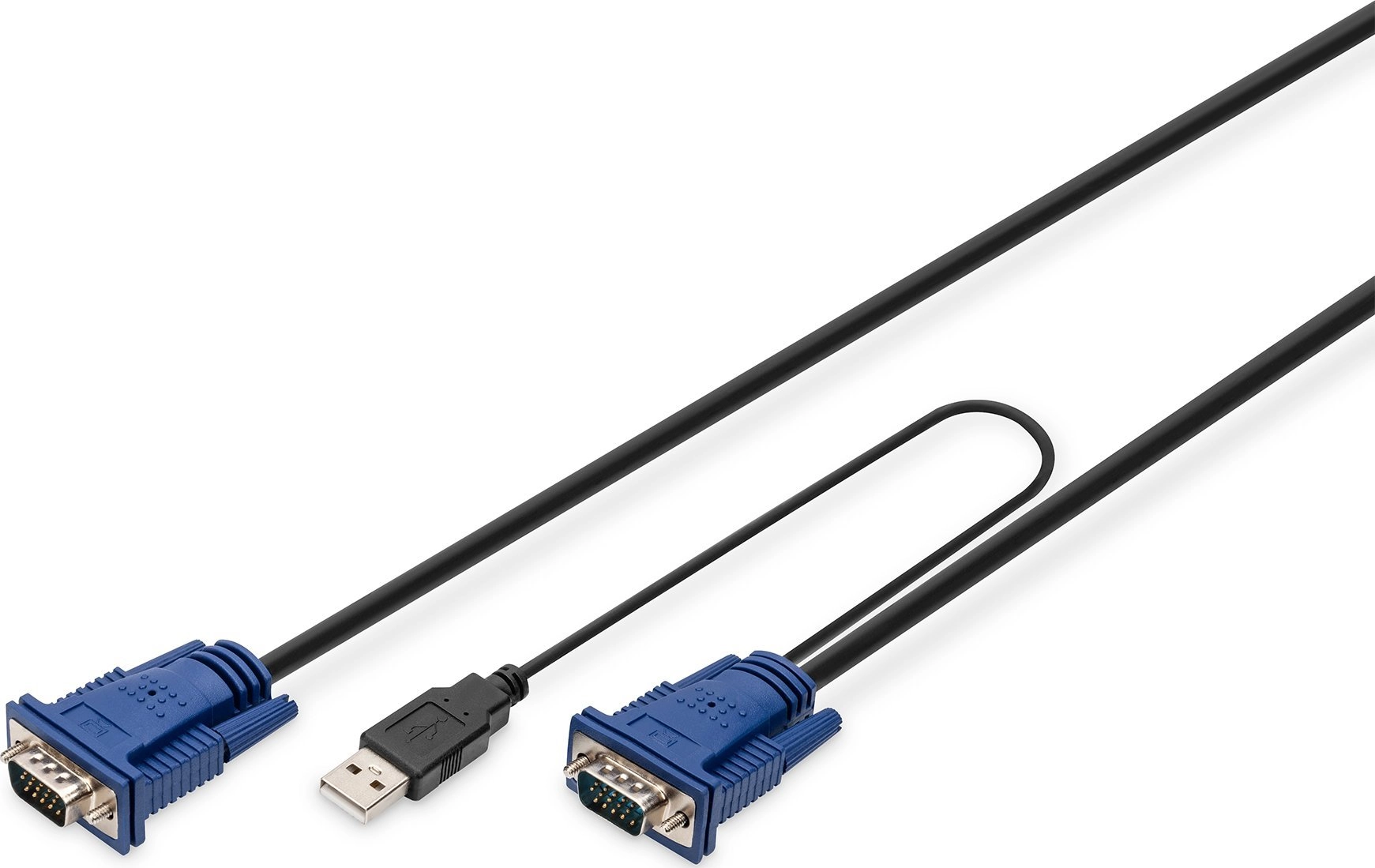 DIGITUS KVM-Kabel D-Sub15 - 2xPS/2+USB+D-Sub15 St/St