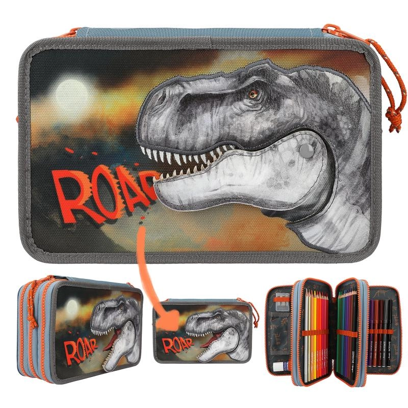 Dino World - Triple Pencil Case