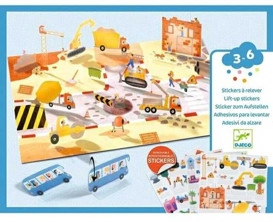 Djeco Reusable 3D Stickers - Vehicles