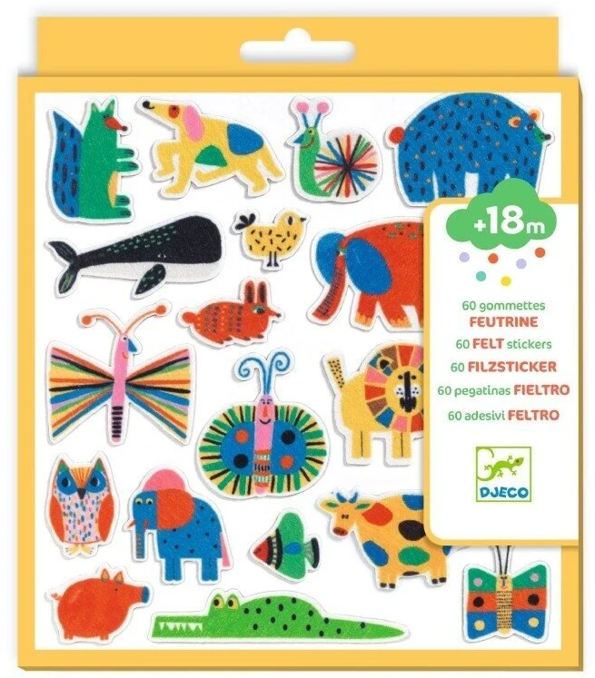 Djeco 60 felt stickers for little