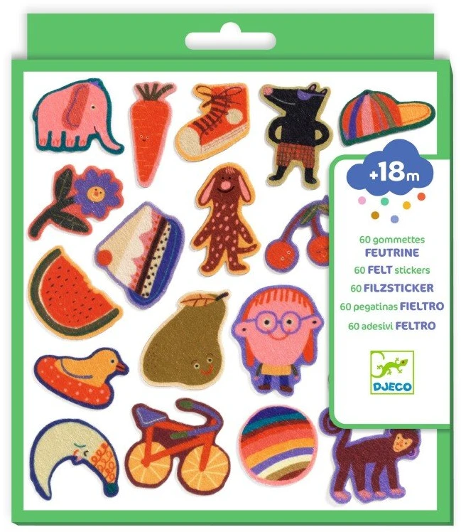 Djeco 60 felt stickers for little