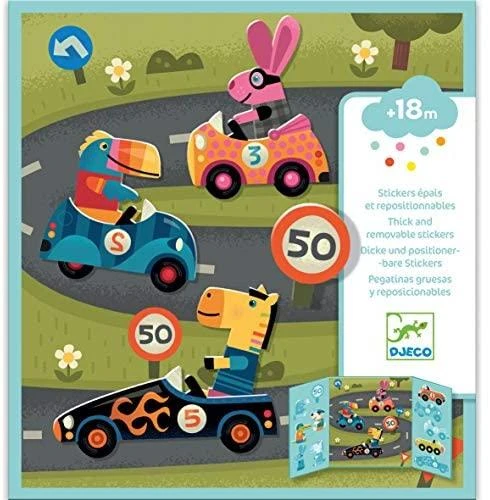Djeco Daugkartiniai lipdukai - Automobiliai (