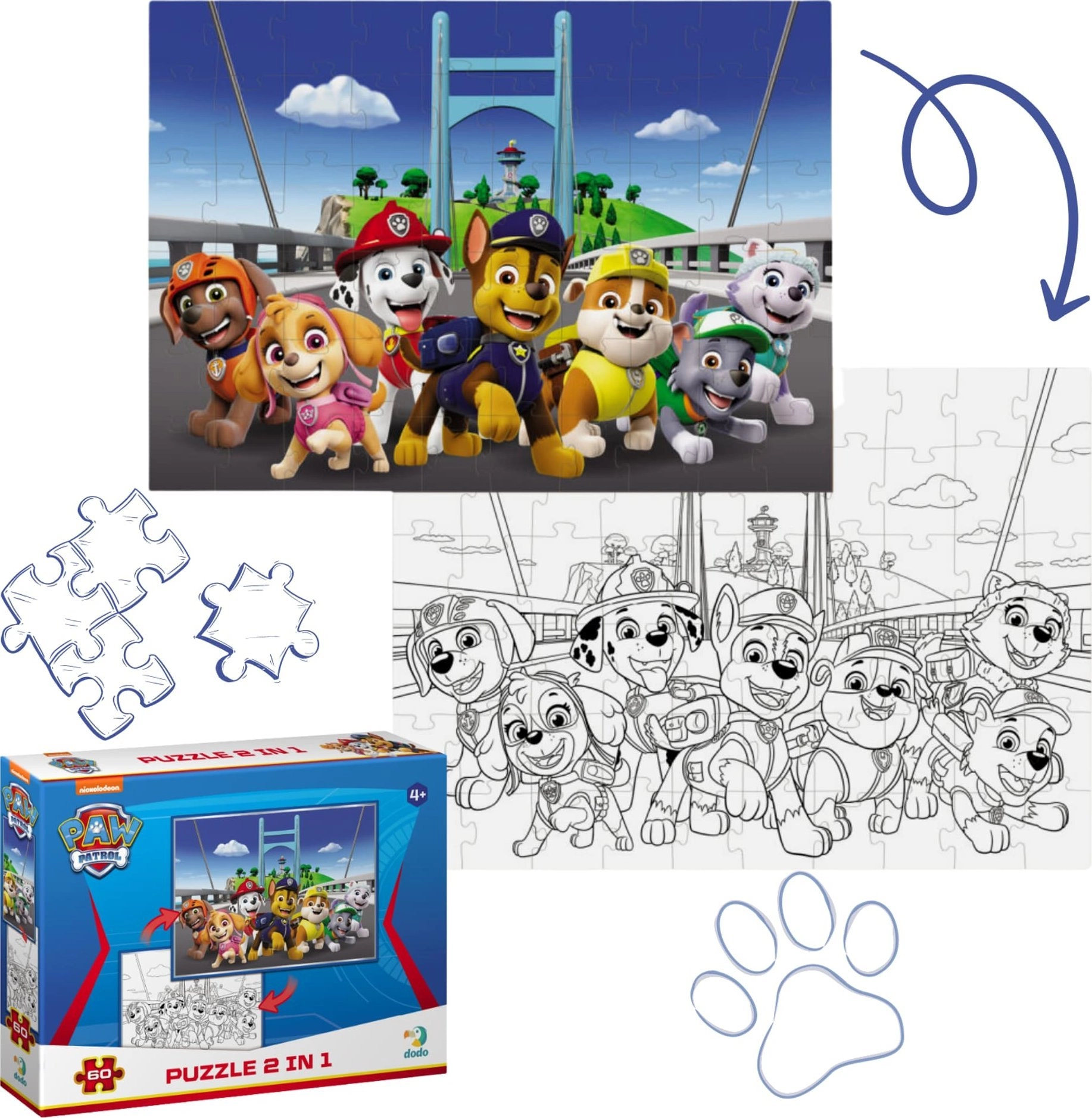 Puzzle 60el 2w1 Paw Patrol DOB5543