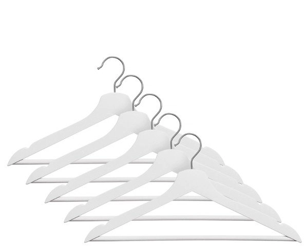 WOODEN HANGER LSN001-W WHITE 5 PCS