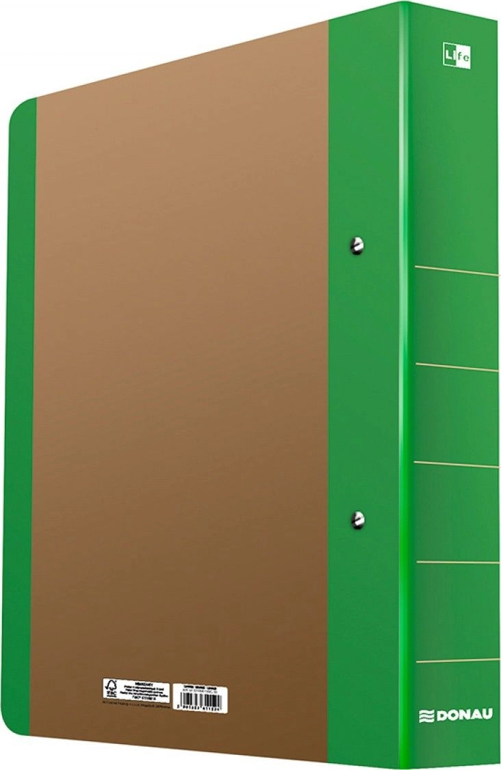 Ring binder A4/2RD/50mm green DONAU 493176