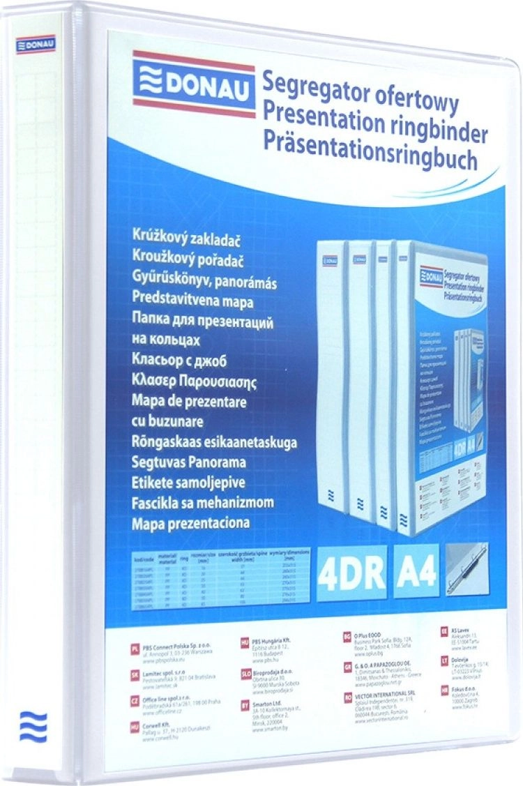 Donau 4-ring binder A4 50mm white