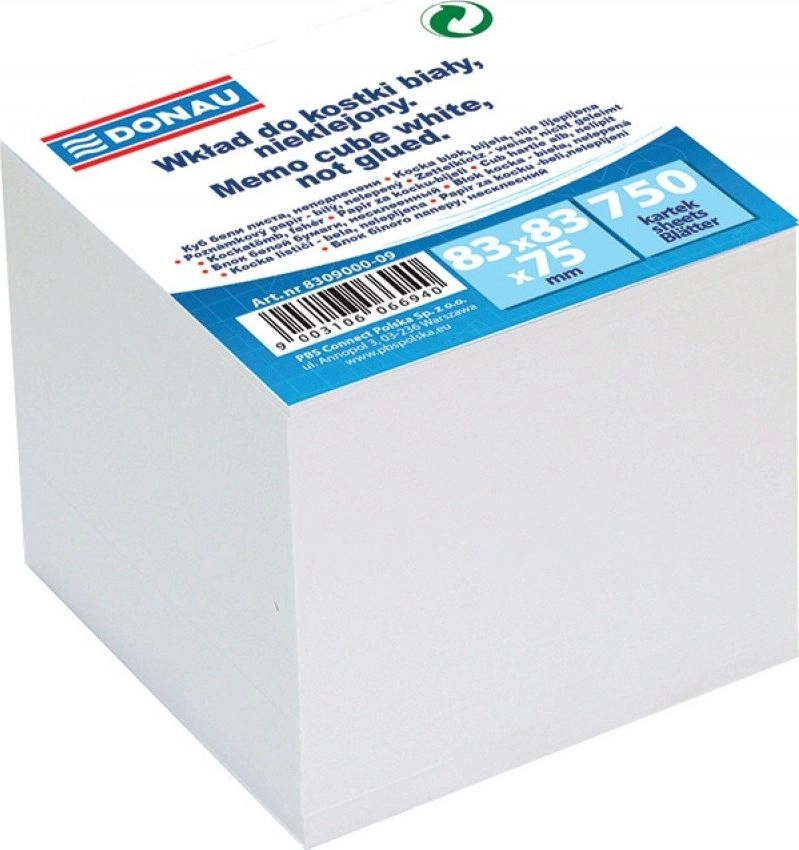 Donau Kostka nieklejona  83x83x75mm  biała 6802143