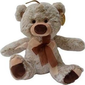 Teddy bear mascot with brown accessories