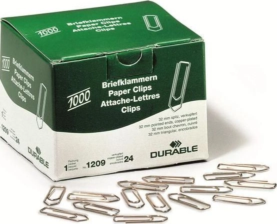 DURABLE letter clips 32mm copper-plated 1000