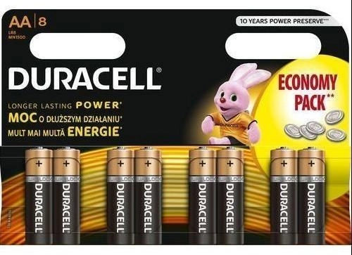BATTERIES DURACELL AA LR6 8 PCS