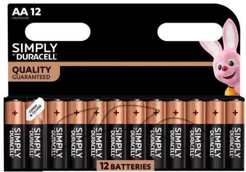 Baterijos DURACELL Simply AA 12 vnt