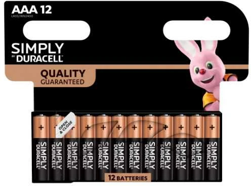 Baterijos DURACELL Simply AAA  12 vnt