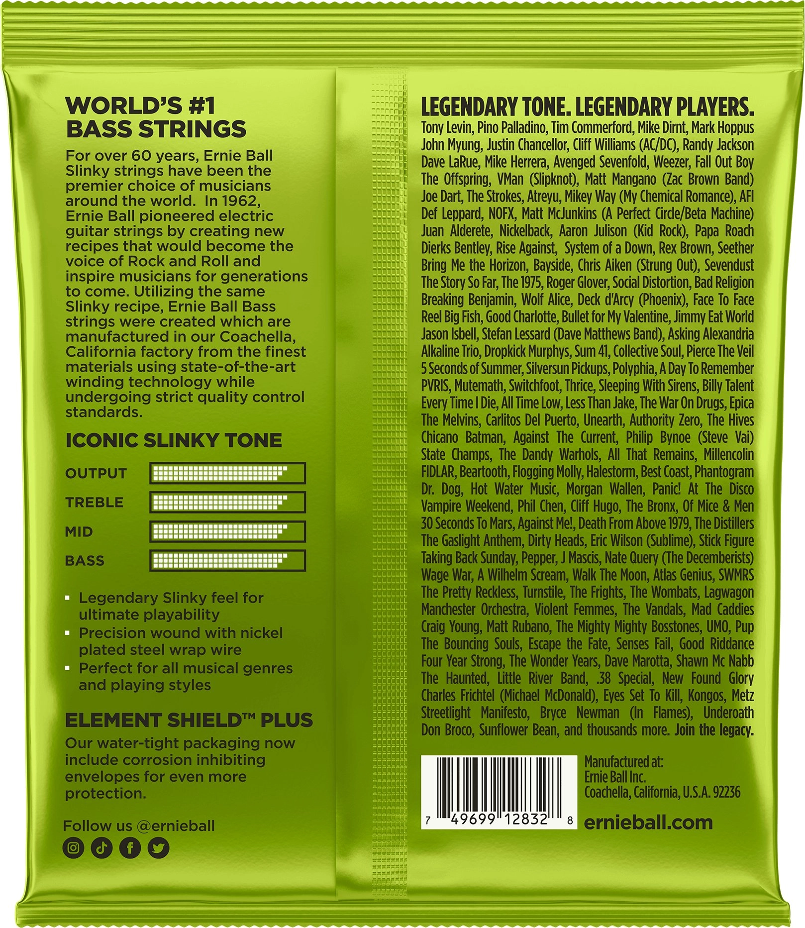 ERNIE BALL Bass Guitar Strings 2832