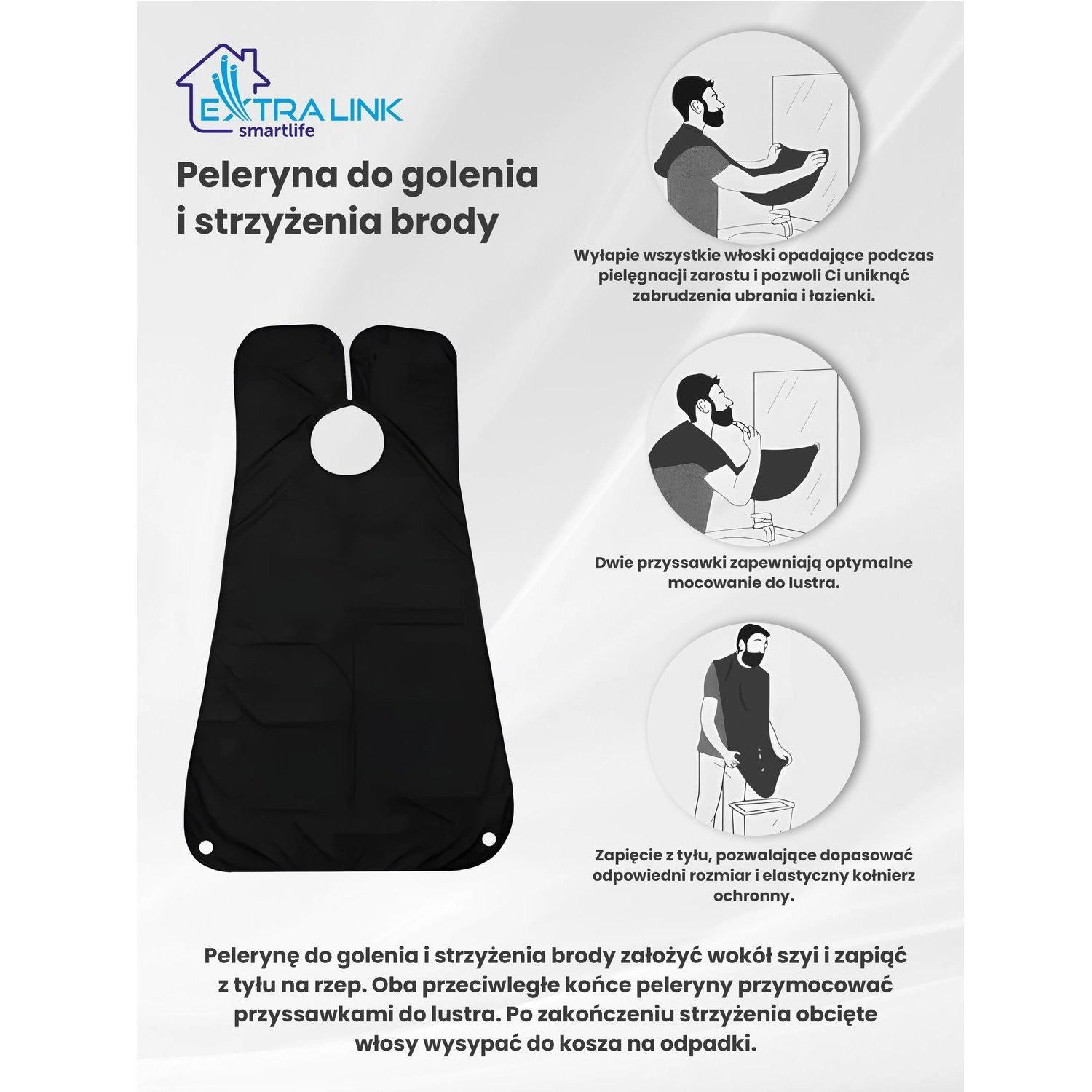 ExtraLink EXTRALINK BEARD SHAVING CAPE BLACK