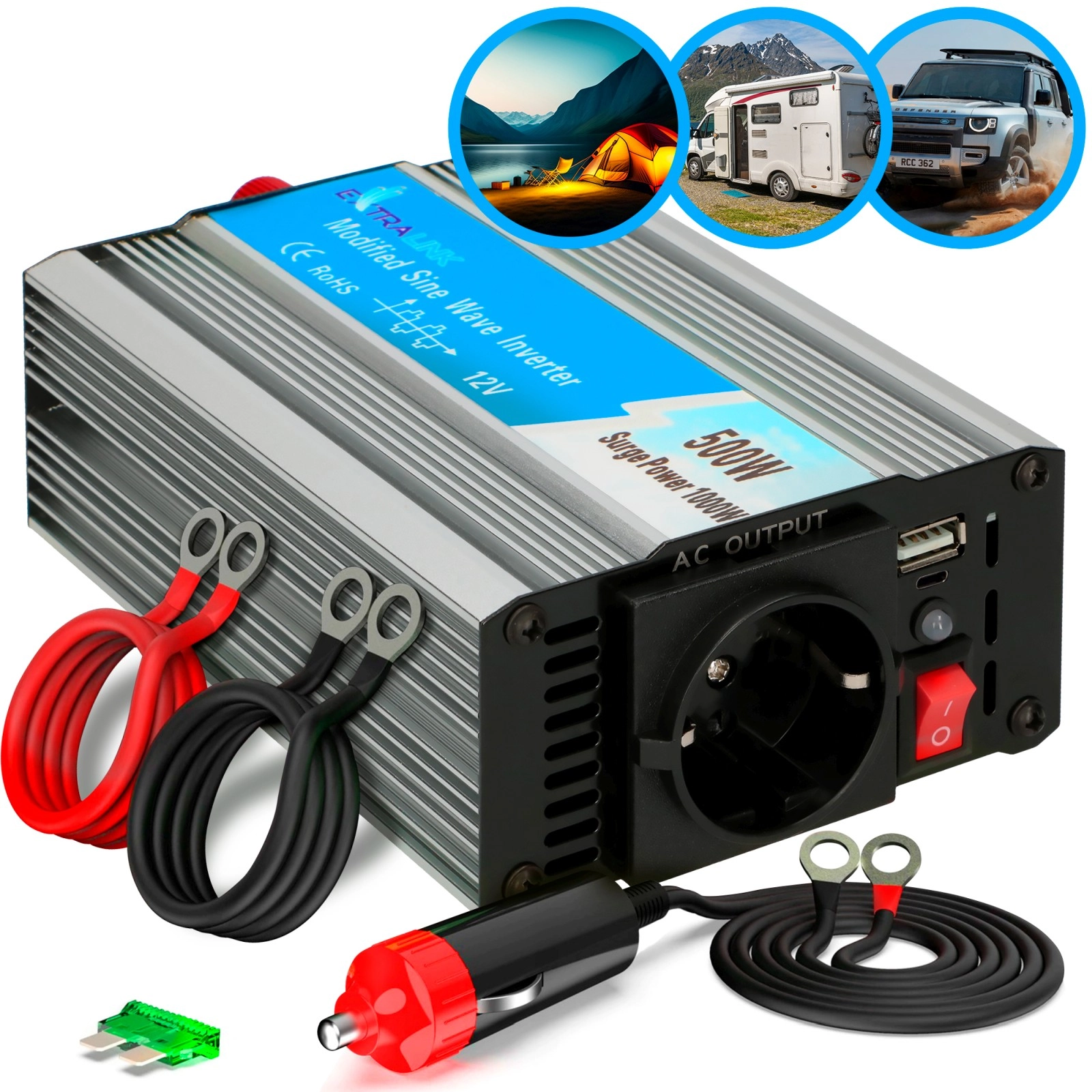 Extralink Car voltage converter OPIM-500W 12V