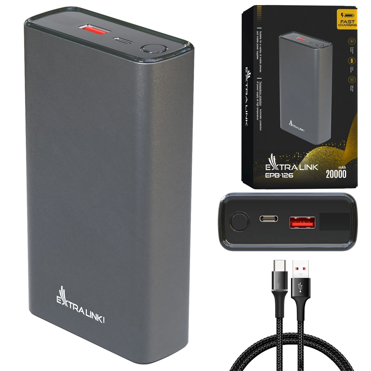 Extralink EPB-126 20000mAh Silver  Powerbank  Power