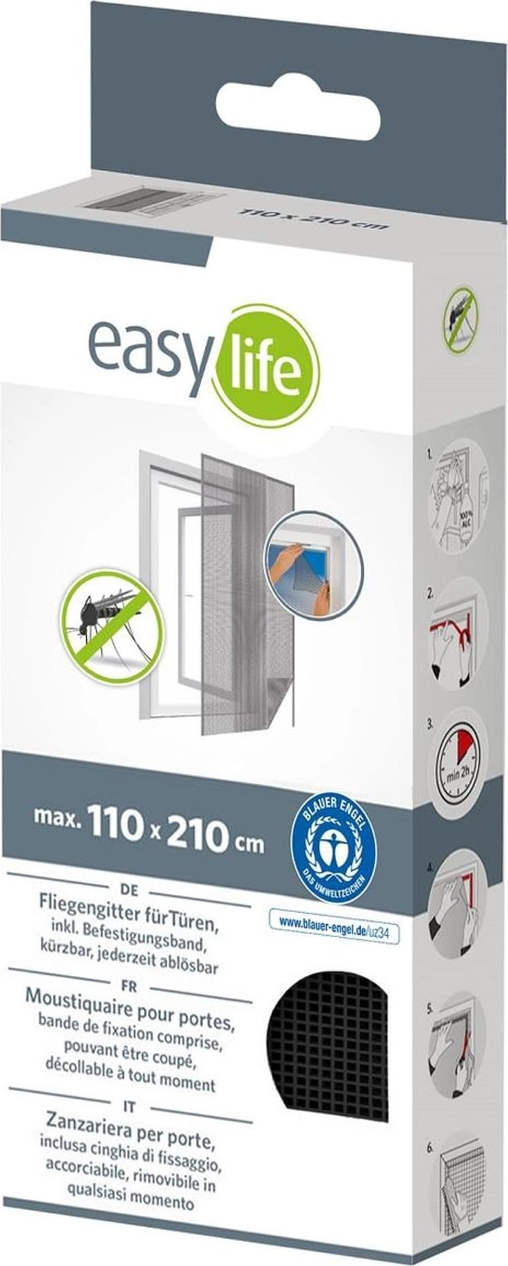 DOOR MOSQUITO NET 2X60X210 BLACK (