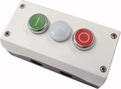 Eaton 3-hole control box START/STOP/light white