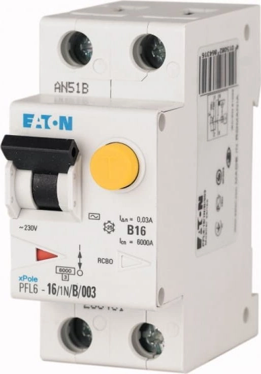 Eaton Residual overcurrent circuit breaker 1P+N