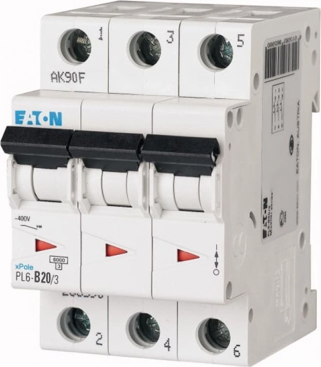 Eaton PL6-D20/3 OVERCURRENT BREAKER 6KA 286614