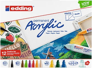Edding Acrylic Black Blue Green Light