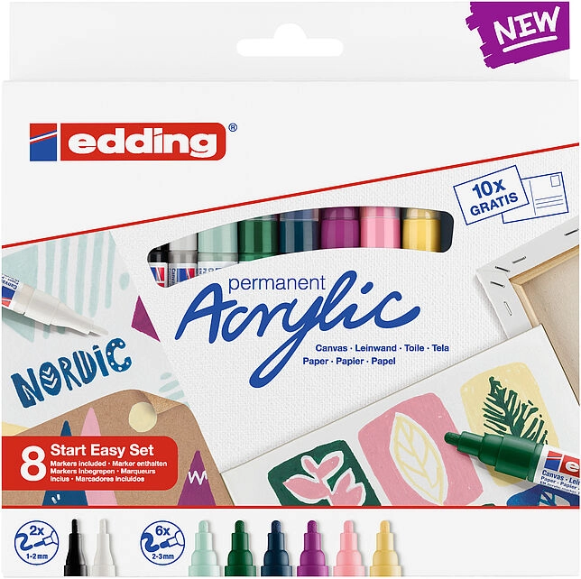 Edding Acrylic Black  Blue  Brown  Green