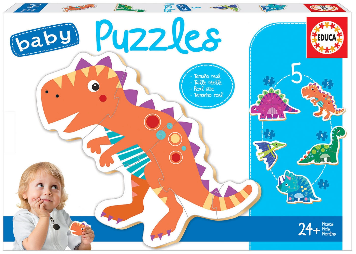 Educa 18873 puzzle Contour puzzle Dinosaurs