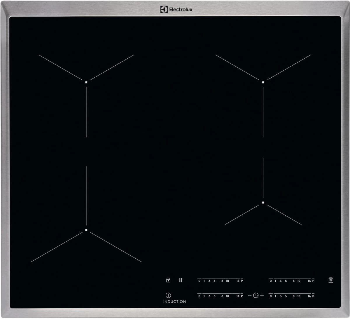 Electrolux EIT60443X Black Built-in Zone induction