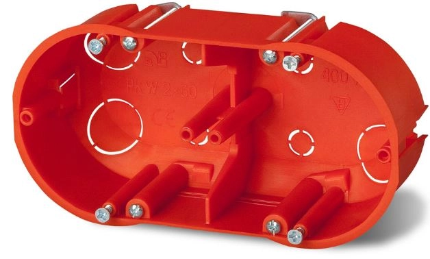 Elektro-Plast Plasterboard flush-mounted box PK-2x60 orange