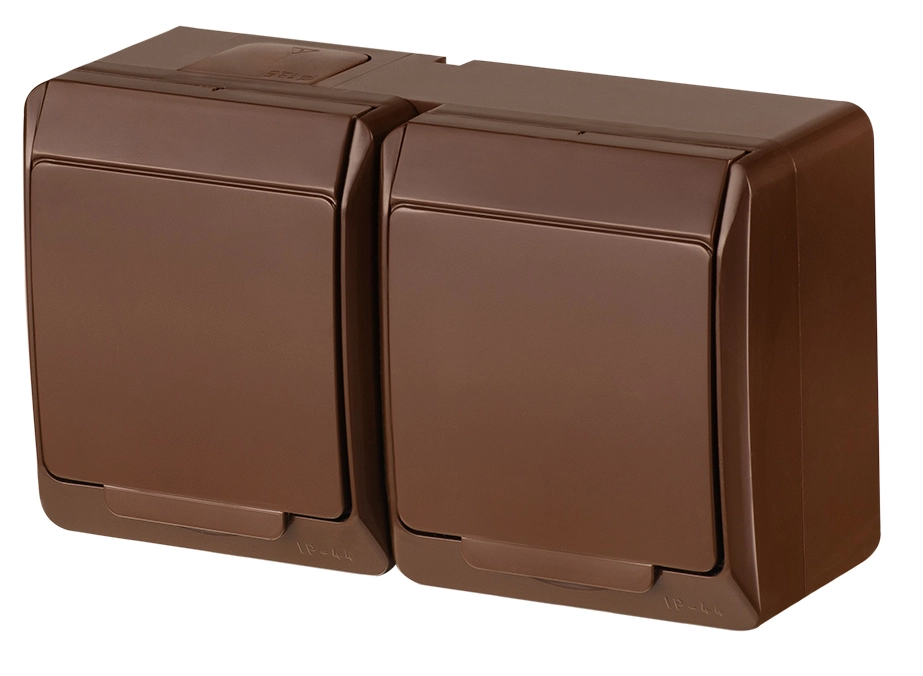 SOCKET HERMES 2PL BROWN IP44 0325-06