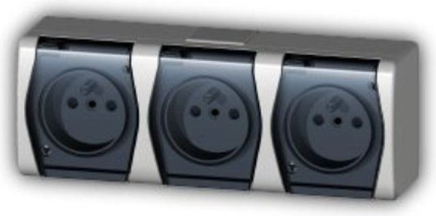 Elektro-Plast Hermes2 Triple hermetic socket w/u