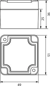 Elektro-Plast STRONG Hermetic box n/t 51x49x36mm