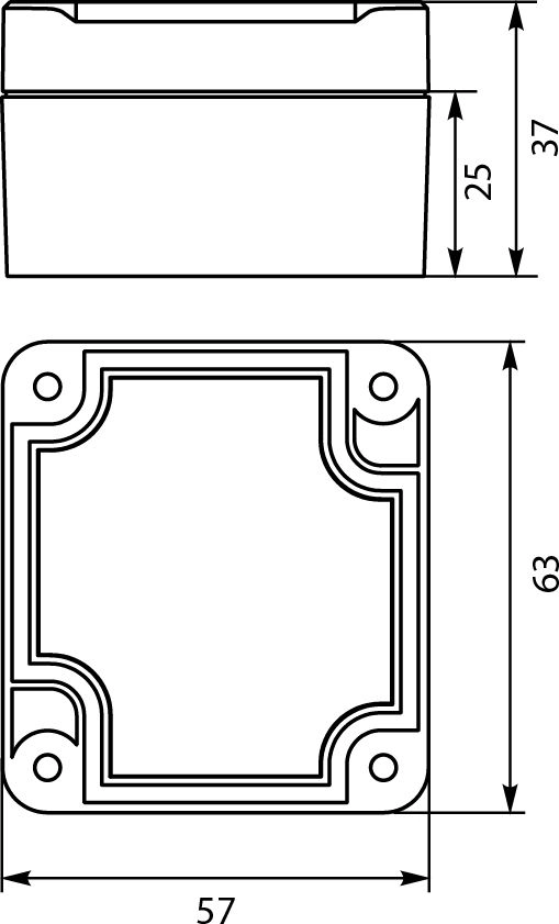 Elektro-Plast STRONG Hermetic box n/t 63x57x37mm