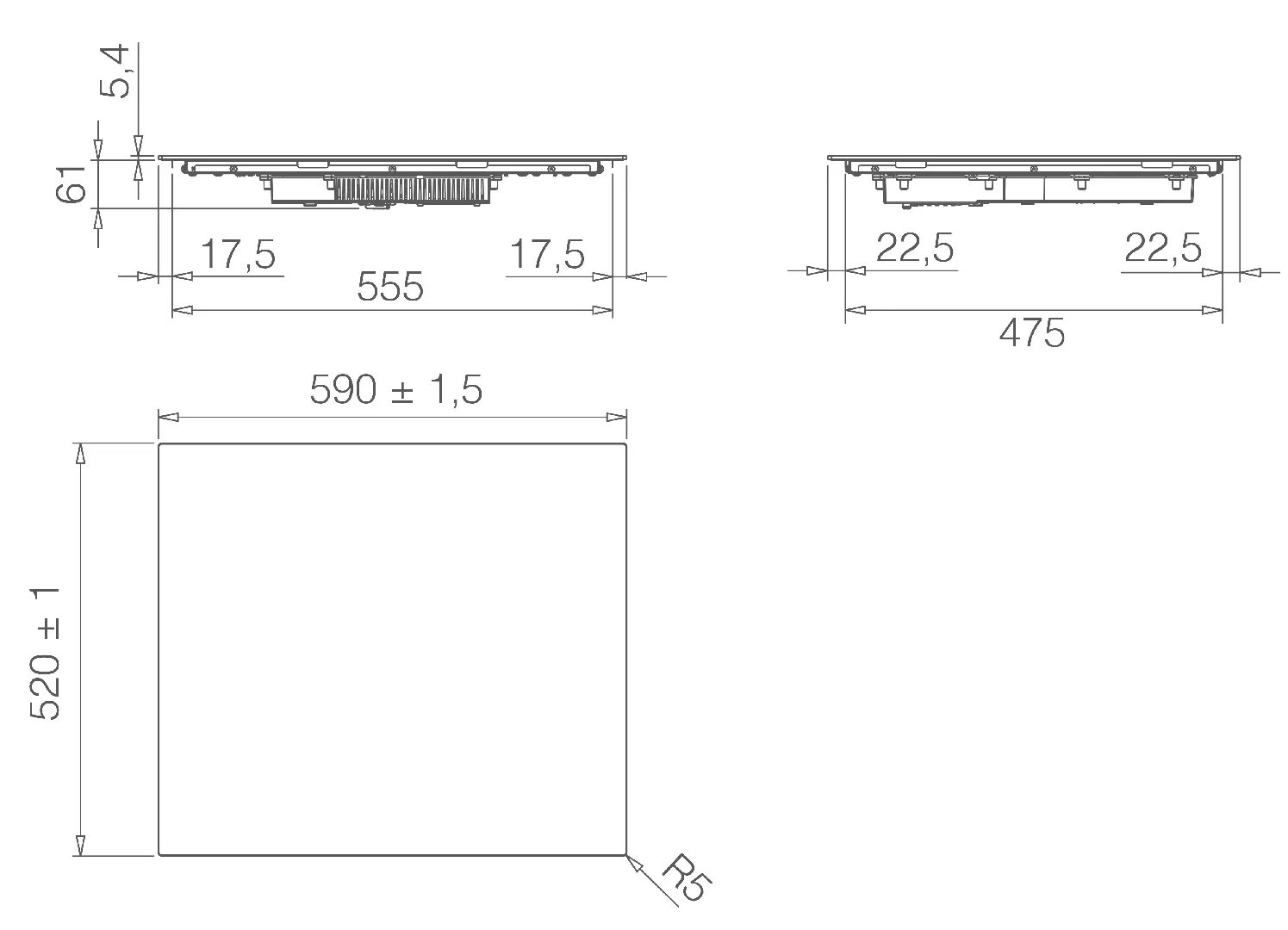 Elica Primis 604 Plus Black Built-in