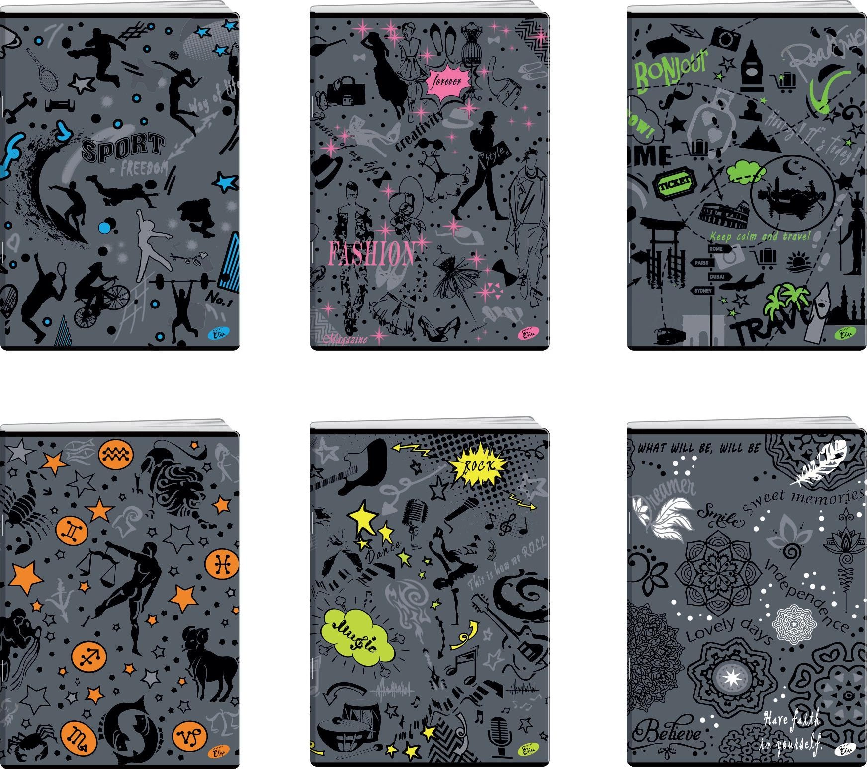 Elisa Notebook A5/60K SYMBOLS MIX line