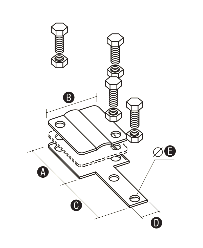 Elko-Bis 2-way control connector 57x57mm galvanized